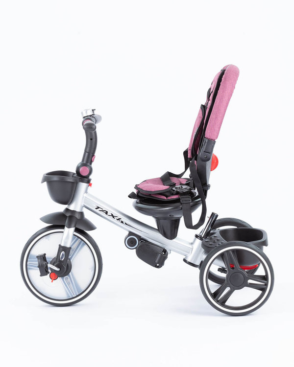 Dreirad Kinderwagen TAXI Buggy 2-in1 Burgund / Silber für Kinder ab 1 Jahr Sonnenschutzdach