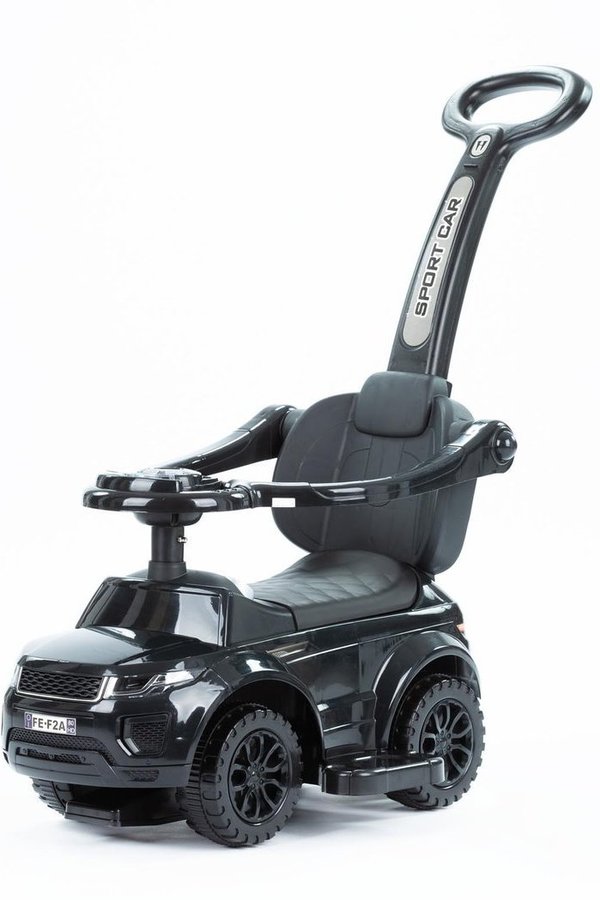 Rutschauto SUV Car 614 Schwarz für Kinder ab 1 Jahr mit Soundeffekten Führungsstange und Kippschutz