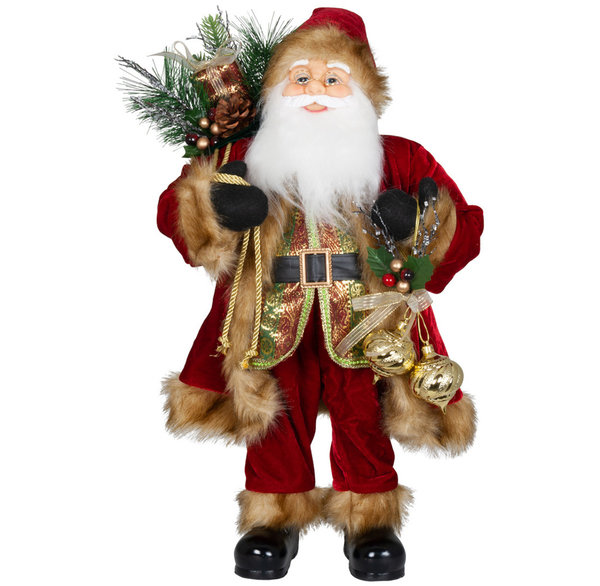 Nikolaus / Weihnachtsmann Santa Klaus - Handgemacht mit Brokatweste ca. 61cm
