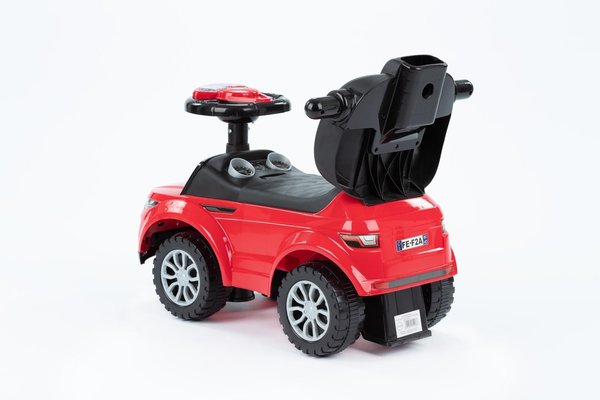 Rutschauto SUV Car 614 Rot für Kinder ab 1 Jahr mit Soundeffekten Führungsstange und Kippschutz