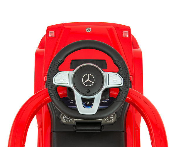 Kinder Rutschauto Mercedes G350d Rot ab 1 Jahr mit Soundeffekten Führungsstange und Kippschutz