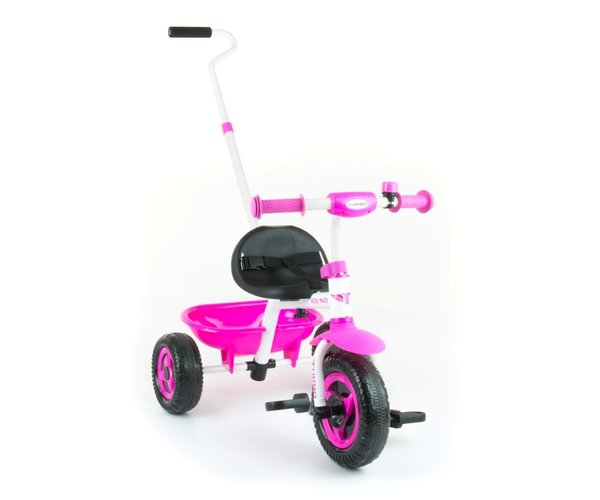 Dreirad Tricycle TURBO in Pink mit Führungsstange für Kinder ab 18 Monaten