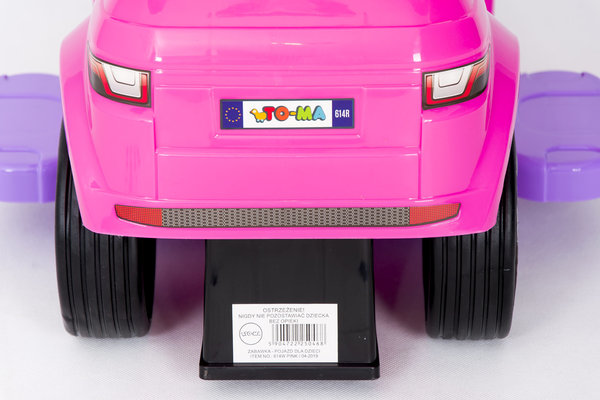 Rutschauto Sport W614 in Pink für Kinder ab 1 Jahr Soundeffekten Führungsstange Kippschutz