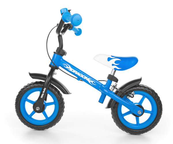 Laufrad Balance-Bike DX in Blau mit 10 Zoll Reifen und Hinterradbremse ab 2 Jahren