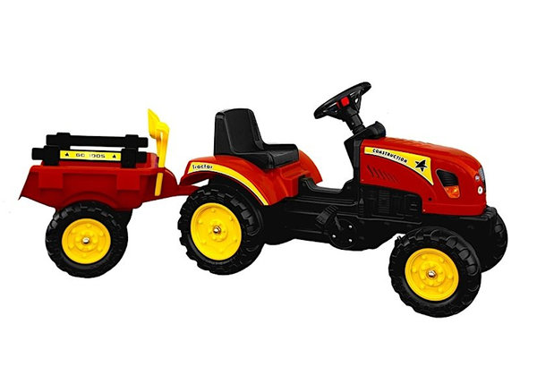 Tretauto Traktor B1X mit Anhänger und Zubehör Rot 135 cm ab 3 Jahren