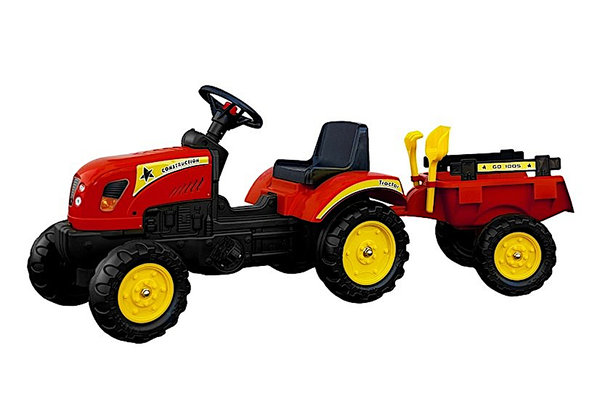 Tretauto Traktor B1X mit Anhänger und Zubehör Rot 135 cm ab 3 Jahren