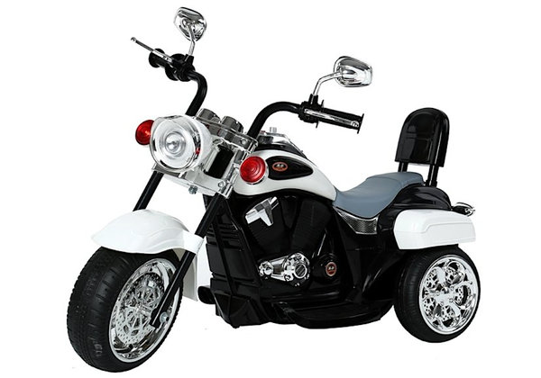 Kinder Motorrad Chopper FX Trike Weiß elektrisch Elektromotorrad ab 3 Jahren