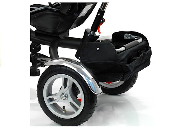 Dreirad Kinderwagen Buggy P500 Premium Two-in-One Schwarz ab 1 Jahr Luftreifen und Sonnenschutz