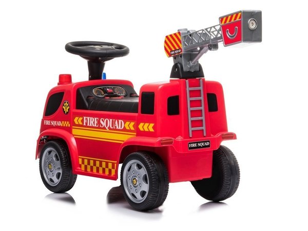 Rutschauto Feuerwehr Leiterwagen Truck Rutscher mit Seifenblasenwerfer, Licht und Sound ab 1 Jahr