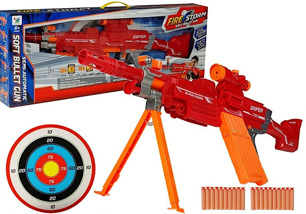Blaster TX Storm Softair Sniper Spielzeuggewehr mit Zweibein Visier und Zielscheibe