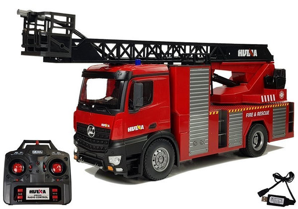 RC Feuerwehr Leiterwagen Ferngesteuerter Truck 1:14 Lkw mit ausfahrbarer Leiter u. Löschkanone