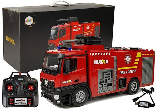 RC Feuerwehr Löschwagen Ferngesteuerter Truck 1:14 Lkw mit Löschkanone Licht und Sound