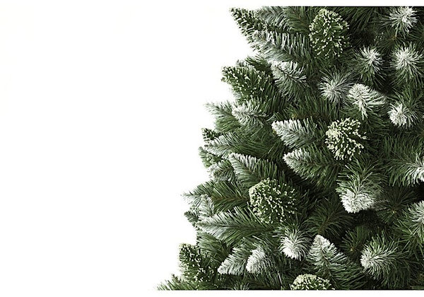 Künstlicher Christbaum Kiefer Weihnachtsbaum mit Echtholz-Stamm 220 cm Schneeoptik