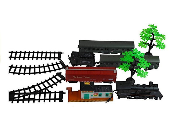 Klassische Eisenbahn Dampflok mit Licht Dampf und Zubehör Modellbahn