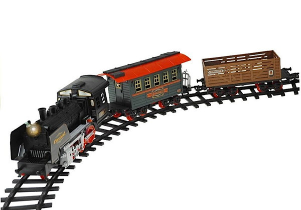 Klassische Eisenbahn Retro Dampflok Waggons mit Licht Sound und Dampf Modellzug