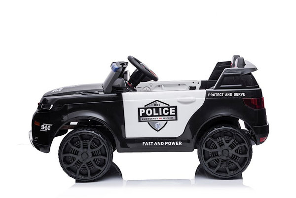 Kinderauto Elektroauto Police SUV US Polizei elektrisch 12V mit Licht und Ledersitz