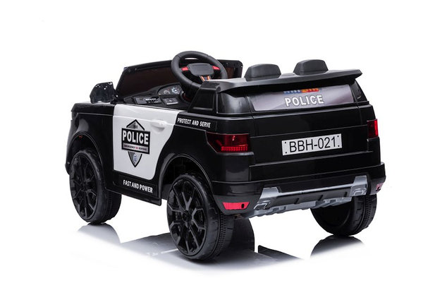 Kinderauto Elektroauto Police SUV US Polizei elektrisch 12V mit Licht und Ledersitz