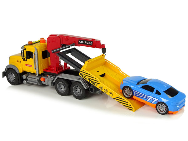 Spielzeug LKW Autotransporter Abschlepp-Kran mit Auto Licht und Sound