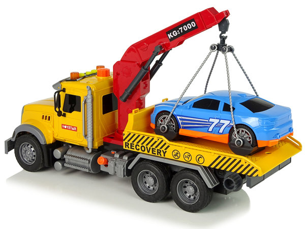 Spielzeug LKW Autotransporter Abschlepp-Kran mit Auto Licht und Sound