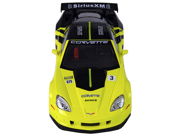 RC Auto Racing Car Corvette C6 Gelb ferngesteuert 2.4GHz mit Licht 1:18