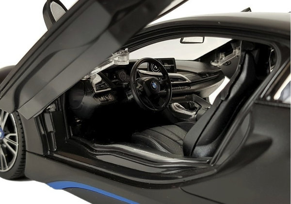RC Auto Sportwagen BMW i8 Schwarz ferngesteuert 1:14 Öffnende Türen Lichteffekte
