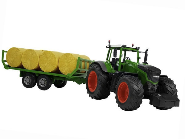 Großer RC Traktor mit Anhänger und Heuballen 78 cm ferngesteuert 2.4GHz 1:16