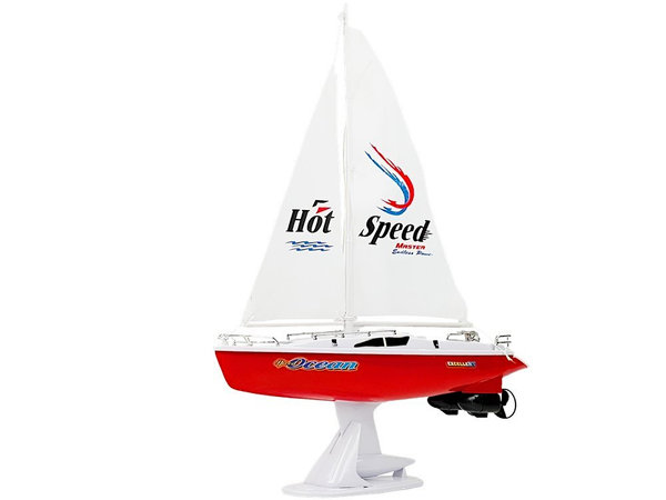 RC Segelboot Speedmaster Motorboot Ferngesteuert 27 Mhz in Rot 50 cm